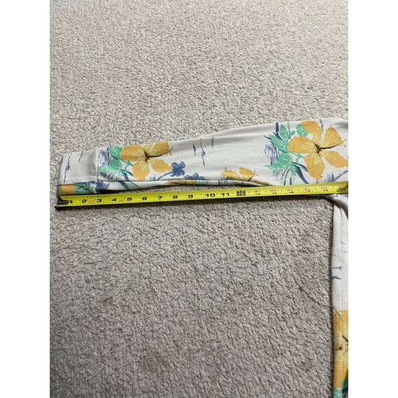 Sundry by J.Crew Women's Small Hawaiian Mountain Floral Sweatshirt Yellow Blue - Picture 5 of 8
